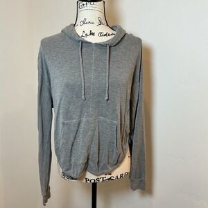 Free People Movement Back Into It Hoodie Womens Medium Gray Excellent Open Back